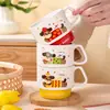 Taza Cerámica Apilable con Lindo Diseño de Perro Salchicha de Dibujos Animados, Alto Valor Estético, Taza para Café de Desayuno, Regalo con Logo Personalizable
