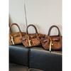 Comercio Exterior Transfronterizo Más Vendido Otoño e Invierno Nuevo Bolso de Mujer con Cremallera de Gamuza Estampado de Leopardo Bolso de Hombro Bolso Tote de Color Sólido