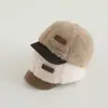 Chapéus Infantis, Estilo Outono e Inverno, Quentes e Forrados com Veludo, Bonés Versáteis à Prova de Vento com Aba para Meninos e Meninas, Bonés de Baseball Fofos com Aba Larga