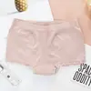 Pantaloncillos de Malla Transpirable Japoneses para Mujer, Sin Costuras de Tiro Medio con Ribete de Encaje, Anti-Exposición, Entrepierna de Algodón Puro, Cuatro Esquinas de Seguridad