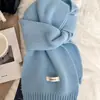 Cachecol de Lã 100% Tricotado para Mulheres no Outono e Inverno, Cachecol Versátil e Quente de Caxemira Australiana para Homens, Atacado