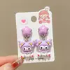 Pendientes para Niños Kuromi Clips para Orejas Niñas Dibujos Animados Pendientes Perforados Niña Pequeña Bebé Pendientes Anti-Dolor Pendientes
