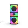 Novo alto-falante Bluetooth duplo de 4 polegadas portátil RGB externo com cartão de alta potência grave baixo alto-falante Bluetooth sem fio portátil