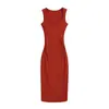 Vestido Ribbed com Alça Larga para Mulheres, Cor Púrpura Oliva Iluminador, Puro Desejo, Coleção Primavera/Verão 2026, Vestido Regata Plissado com Decote V, Bodycon Longo
