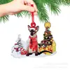 Decoración Colgante Navideña de Animal Nuevo Transfronteriza Decoración para Árbol de Navidad Gato Navideño Coche de Trineo Creativo Infantil y Lindo