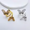 Contas Espaçadoras Torcidas Banhadas a Ouro Microincrustadas Cor Zircônia Preservada Pulseira Colar Borboleta Acessórios de Joias DIY Materiais para Miçangas