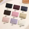 Cartera de Monedas con Patrón de Lona Ultra Delgada Transfronteriza Llavero con Tirador de Una Palabra Funda Protectora de Identificación Portatarjetas con Múltiples Ranuras para Tarjetas