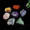 Pedra original de cristal colorido natural adequada para aromaterapia, minério, pedra de aromaterapia, ornamentos de cascalho em formato de gema de sete cores em estoque