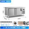 Banco de trabajo refrigerado Comercial Tienda de té de leche Congelador Cocina Congelador Banco de trabajo de acero inoxidable Refrigerador Conservación a doble temperatura