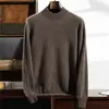 Suéter de Cashmere Novo com Gola Alta Outono e Inverno Masculino Pulôver Lã Engrossado Quente Camada Base Suéter de Cashmere de Cabra de Inverno Masculino