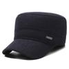 Chapéu Masculino Inverno Novo Chapéu de Lã de Meia-Idade e Idoso Chapéu Protetor de Ouvido Engrossado à Prova de Frio Chapéu Quente Chapéu de Algodão Flat Top ao Ar Livre
