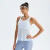 Novo saída de praia/academia para mulheres, cor sólida, regata esportiva versátil, design nadador, top de yoga leve e respirável, top de treino para o verão