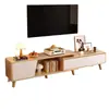 Mueble de TV con patas de madera maciza nórdica, moderno y sencillo, para apartamentos pequeños, mesa de café, mueble de TV, combinación, extensible, mueble de TV para sala de estar