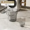Balde d'água transparente, bacia, concha d'água, conjunto de balde e bacia de plástico, conjunto de três peças para banho de estudante de dormitório, uso doméstico, luxo leve