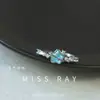 Anillo Polar Azul LunaNiche Estilo Minimalista Anillo Luna Estrella Azul Abierto Ajustable para Dedo Índice
