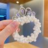 Corona de Princesa para Niñas Cuerda para el Cabello Accesorios para el Cabello Cuerda para el Cabello Coreana de Perlas de Imitación Banda Elástica para el Cabello con Bolita para el Cabello de Niña