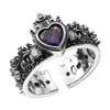 Anillo de corona de corazón con circonita estilo coreano, una pieza de moda y elegante para mujer, con un diseño único y moderno, que irradia una estética de alta gama; disponible para envío directo