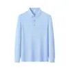 Camisas tipo polo antibacterianas de manga larga para primavera y otoño, enfriamiento, de negocios, hechas a medida para equipos corporativos, con impresión y bordado de logotipo, tops de color liso
