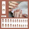Uñas Vestibles Nuevas de Verano Cortas, Uñas Vestibles con Blanqueamiento Degradado, 24 Piezas, Venta al por Mayor de Uñas de Alta Gama