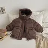 Chaqueta de algodón plumífero para niños, abrigo grueso de invierno, para niños y niñas, nueva chaqueta acolchada de algodón, abrigo de algodón con capucha cálido y a la moda para bebé