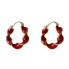 Brincos Torcidos de Gotejamento de Óleo Simples Moda Retro Francesa para Mulheres, Luxo Leve Personalizado, Brincos Versáteis e de Design Único Atacado