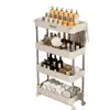 Carrito pequeño de pie, estante de almacenamiento simple, estante de almacenamiento para huecos de baño, organizador de gabinete estrecho para inodoro