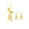 Colgante tradicional vietnamita de oro de arena con forma de calabaza calada con diamantes de burbujas, collar y pendientes de borlas, cadena ajustable exquisita, regalo para mujeres