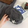 Boina de pintor pequeña con diseño de estrella retro estilo americano para mujer, estilo informal, sencillo y combinable, con la cara mostrada, para otoño e invierno.