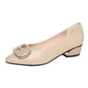 Zapatos de Mujer de Charol para Primavera y Otoño de 2025 Piel Suave Suela Suave Boca Baja Tacón Medio Tacón Grueso Zapatos de Madre Cómodos Slip-On