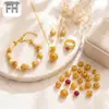 Cuentas espaciadoras de cobre chapadas en oro de 18 quilates con agujeros pasantes, accesorios para ensartar cuentas doradas, collar DIY tradicional hecho a mano, accesorios para colgante, pulsera