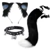 Cosplay Orejas de Gato Aro para el Cabello Accesorios de Cola de Gato Hechos a Mano Lindo Gato Madre Animal Oreja Accesorios para el Cabello Accesorios de Cola de Animal Traje
