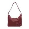 Bolsa Transfronteiriça para Mulheres de Meia-Idade Nova Bolsa de Ombro Retro com Pedras Preciosas Grande Capacidade Couro Macio Casual Bolsa Transversal Moda Bolsa para Mãe