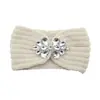 Banda para el cabello de punto con incrustaciones de diamantes de estilo europeo y americano, protector de orejas para lavarse la cara, accesorios para el cabello de moda para yoga, diadema de lana cálida para otoño e invierno.