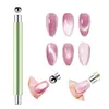 Imán de doble punta para manicura, potente imán para efecto ojo de gato combinado con bolitas de acero para atraer cuentas de cristal de gran ángulo para efecto ojo de gato