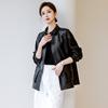 Estilo Nuevo Primavera 2026 Haining Chaqueta Cuadrada Holgada de Cuero Genuino para Mujer Estilo Coreano Casual Versátil Abrigo de Piel de Oveja de Primera Capa