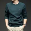Sudadera de hombre con mezcla de lana y seda, nuevo modelo otoño 2026, cuello redondo, casual, suave, cómoda, cálida camiseta interior para hombre