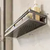 Estante de Baño Montado en la Pared sin Taladro Organizador de Pared Estante para Toallas Lavabo de Inodoro Cuarto de Ducha