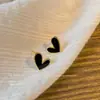 1 Par de Pendientes Clásicos Versátiles de Moda Estilo Europeo y Americano, Nuevos, Sencillos y Elegantes, con Forma de Corazón Completamente Incrustados de Diamantes para Mujer, con un Toque de Alta Gama y Temperamento Elegante