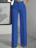 Pantalones de traje simples de pierna recta, fluidos, de cintura alta, para mujer, transfronterizos europeos y americanos, nuevos de 2026