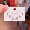 Exquisito conjunto de aretes pequeños con forma de flor de esmalte de colores, conjunto combinado de seis piezas, mini aretes lindos con aguja de plata para mujer, joyería para las orejas