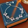 Pulsera de Trébol de Circonita y Nácar Lujo Ligero Temperamento de Gama Alta Joyería Estilo Coreano Ins Celebridad de Internet Estilo Popular Joyería al por Mayor