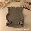 Outono e inverno escovado engrossado colete quente meia gola alta roupa interior camisa de fundo fino roupa exterior top sem mangas colete quente
