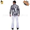 Conjunto Representativo de Baile Disco para Hombre Adulto de los Setenta Disfraces para Fiesta de Halloween Navidad