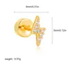 Pendientes de Acero Inoxidable con Baño de Oro de 18K y Circonitas Transfronterizos, Mini Piercings Nasales, Piercings Umbilicales, Joyería para Piercings, Modernos y Sencillos