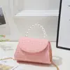 Bolso de Mano Transfronterizo Pequeño Estilo Chanel para Niñas, Lindo Bolso Cruzado, Bolso de Hombro de Moda de Algodón y Lino para Niñas, Bolso en Blanco para DIY al por Mayor