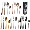 Juego de Cubiertos de Acero Inoxidable Transfronterizo de Amazon, Cuchillo para Bistec Estrella Diamante, Tenedor y Cuchara, Juego de Regalo de Cubiertos Estilo Occidental, 18/24 Piezas