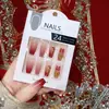 Arte de Unha Wearable Festiva Estilo Chinês Retro Dupla Felicidade Produto Acabado Adesivos de Unha Estilo Chinês Casamento Unhas Postiças B23