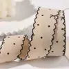 Fita de Cabeça com Estampa de Borboleta e Bolinhas com Borda Fofa Acessório de Cabelo DIY Laço Fita Estampada Caixa de Presente Escovada