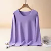 Top de Veludo Plus Size Feminino com Forro de Lã Espessado Gola Redonda Manga Longa Outono Camisa Base Quente