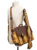 Bolso de Hombro Vintage para Hombre Hecho de Lona Encerada al Aceite con Cuero de Vaca de Primera Capa, Bolso Cruzado, Bolso de Hombro Cruzado, Portátil